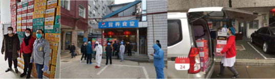 圖片說(shuō)明：康師傅向武漢市普仁醫(yī)院、武昌醫(yī)院、華潤(rùn)武鋼總醫(yī)院捐贈(zèng)物資